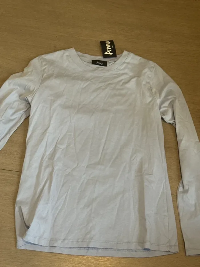 T-shirt en coton t-U lilas longue manche Anna - photo numéro 4