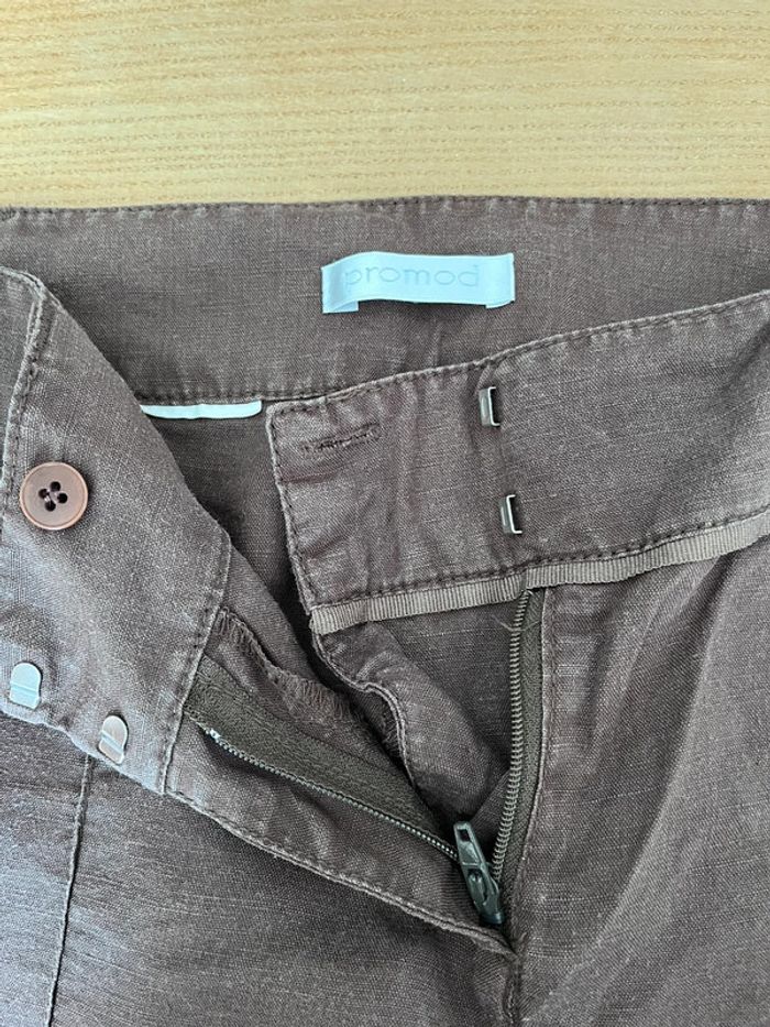 Pantalon marron en lin - photo numéro 5
