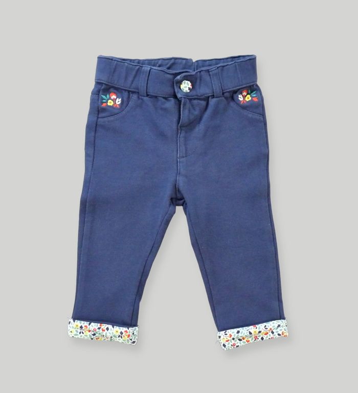 Ensemble pantalon tee-shirt tweed jersey marine blanc rose girafe Sergent Major 9 mois fille - photo numéro 7