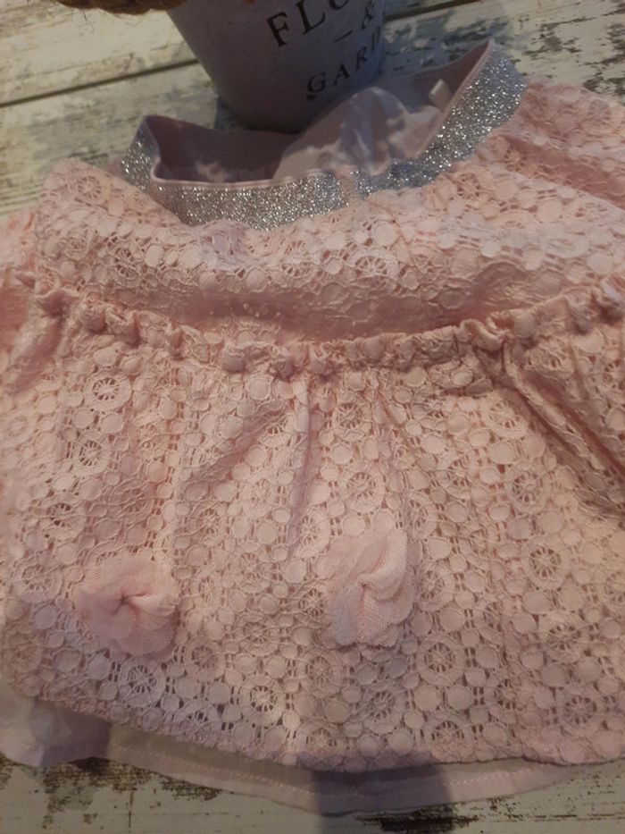 Jupe dentelle et ceinturé paillettes argent - photo numéro 2