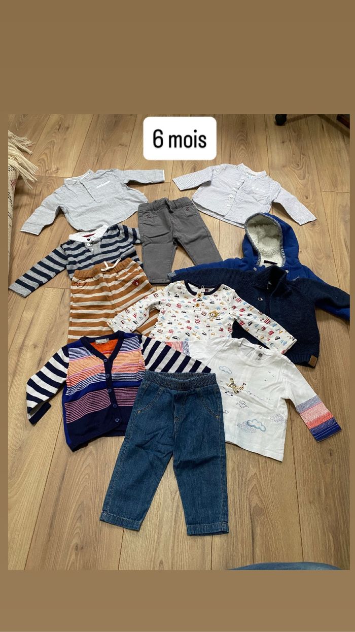 Lot vêtements chauds bebe garçon 6 mois