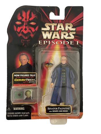 Figurine Star Wars Épisode 1 Senator Palpatine with Senate Cam Droid 10 cm Hasbro neuf