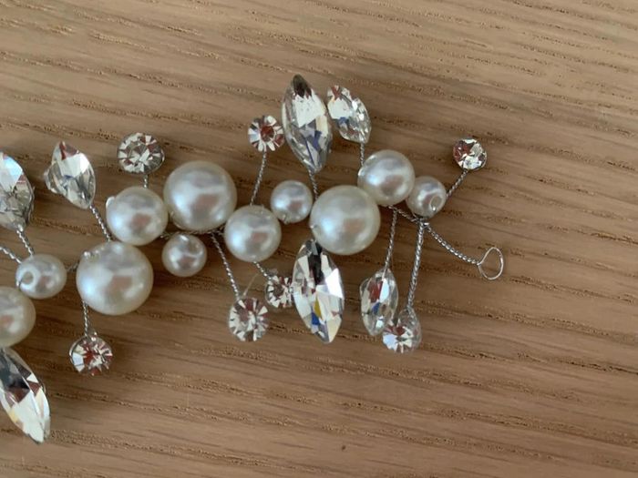 Bijou tête coiffure mariée soirée argent strass perle cultures neuve Shein - photo numéro 2