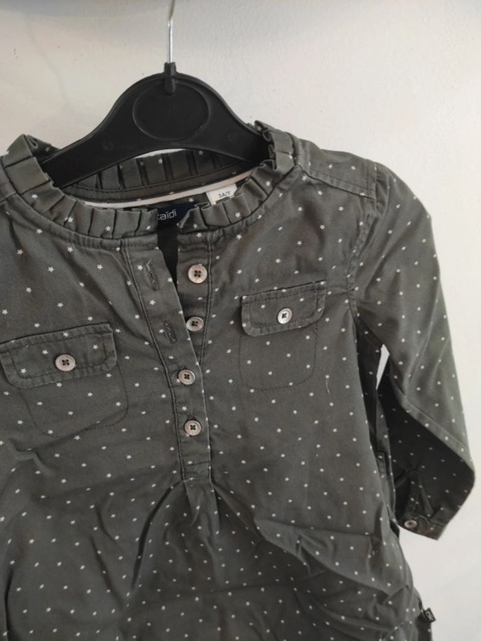 Robe d'hiver kaki 3 ans Okaïdi neuve - photo numéro 2