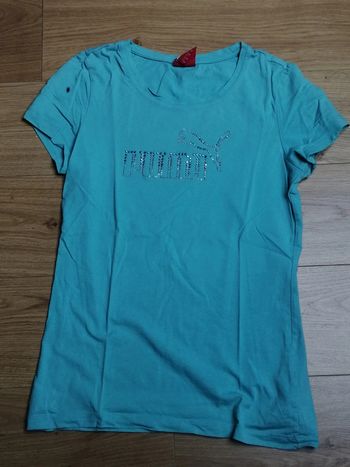 Tee shirt MC #Puma bleu vert