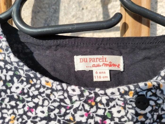 DPAM robe velours, douce, Du Pareil Au Même.. noire à fleurs blanches, 6 ans - photo numéro 5