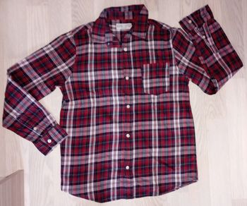 Chemise manches longues à carreaux rouges et gris Zara Boys 
T. 9-10 ans