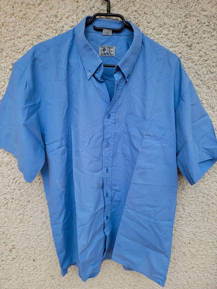 Chemise bleue cargo oversize vintage baggy
