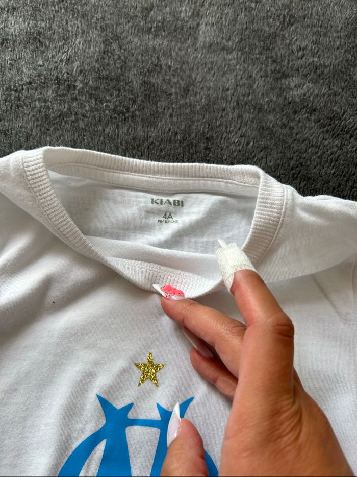 Haut blanc floqué OM - photo numéro 3