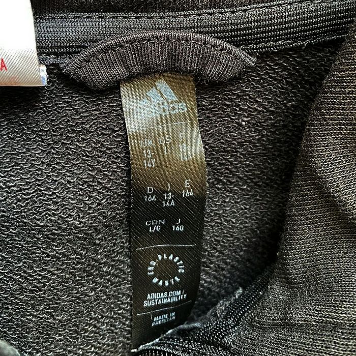 Adidas Sportwear Vintage Veste survêtement Noir Unisexe Exclusive Y2K en très bon état (Taille 13/14 Ans) - photo numéro 5