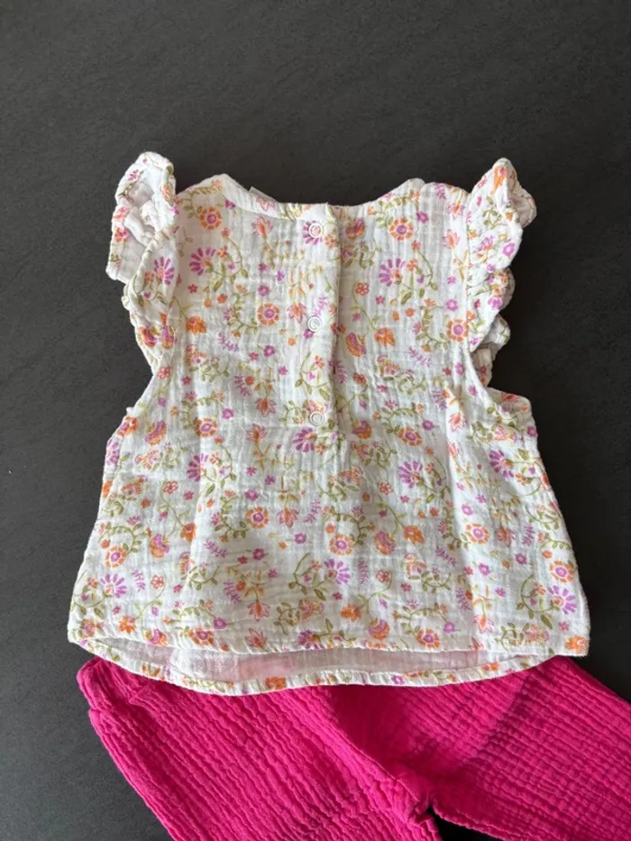 Ensemble bébé fille en gaze de coton - photo numéro 3