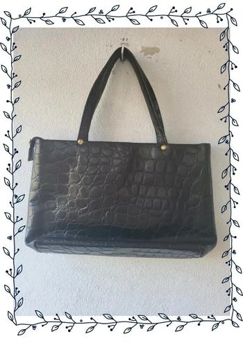Sac noir motif croco