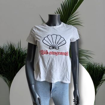 Courtes manches- blanc- perle- camaieu