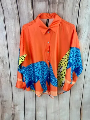 Chemise femme fluide et satinée léopard boutique italienne