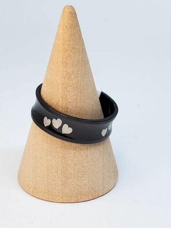 Bague en acier inoxydable cœur