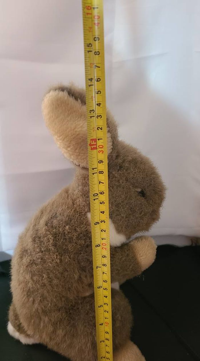 Peluche lapin marron blanc CP - photo numéro 4