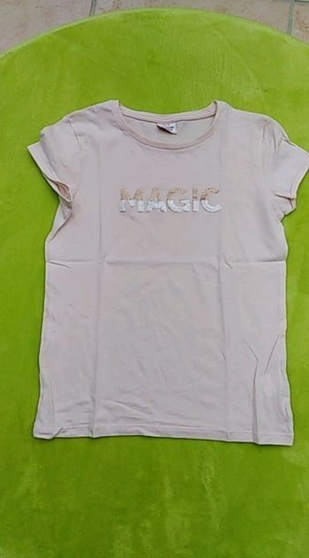 Tee-shirt beige rose 10 ans TAO