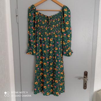 Robe verte à fleurs t38