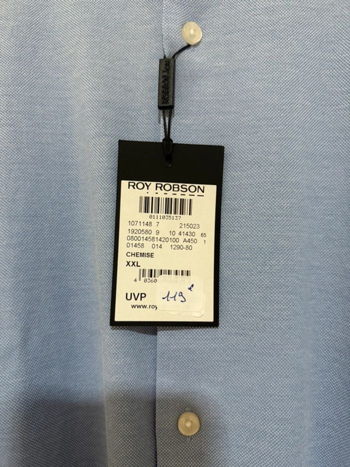 Roy Robson - Chemise unie, Bleu clair, taille XXL - photo numéro 2
