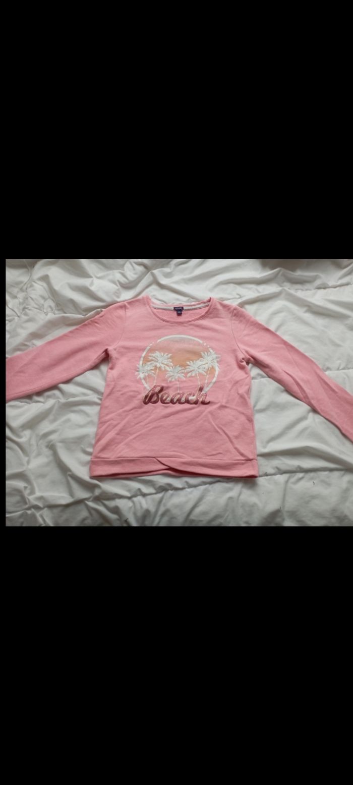 Pull manches longues rose Kiabi 10 ans 3€