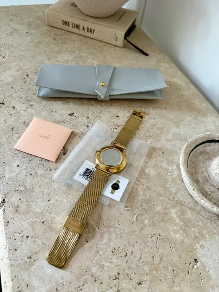 Montre cluse or doré noir la bohème maille bracelet Boho Chic Watch mesh Black Gold Colour bijoux - photo numéro 3