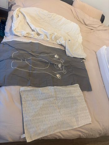 Parure de lit Lupilu Pure Collection 3 pièces avec Housse de couette, Taie d'oreiller et Drap housse