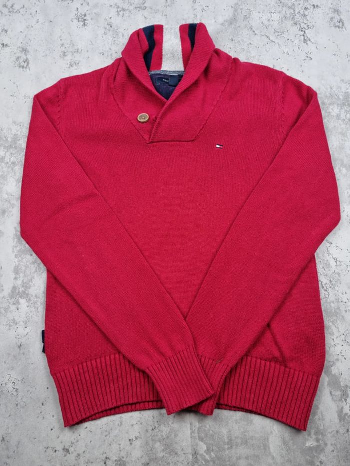 Pull col châle Tommy Hilfiger rouge XS Hommes - photo numéro 3
