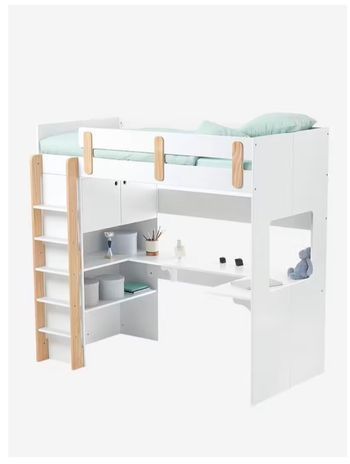 Lit mezzanine avec bureau et rangement - Vertbaudet