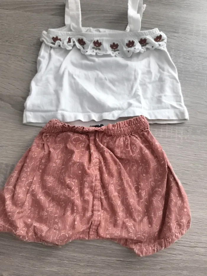 Magnifique ensemble débardeur short fleuri Kiabi 6 mois - photo numéro 7
