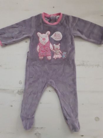 Pyjama fille mauve Velour Absorba 6 mois