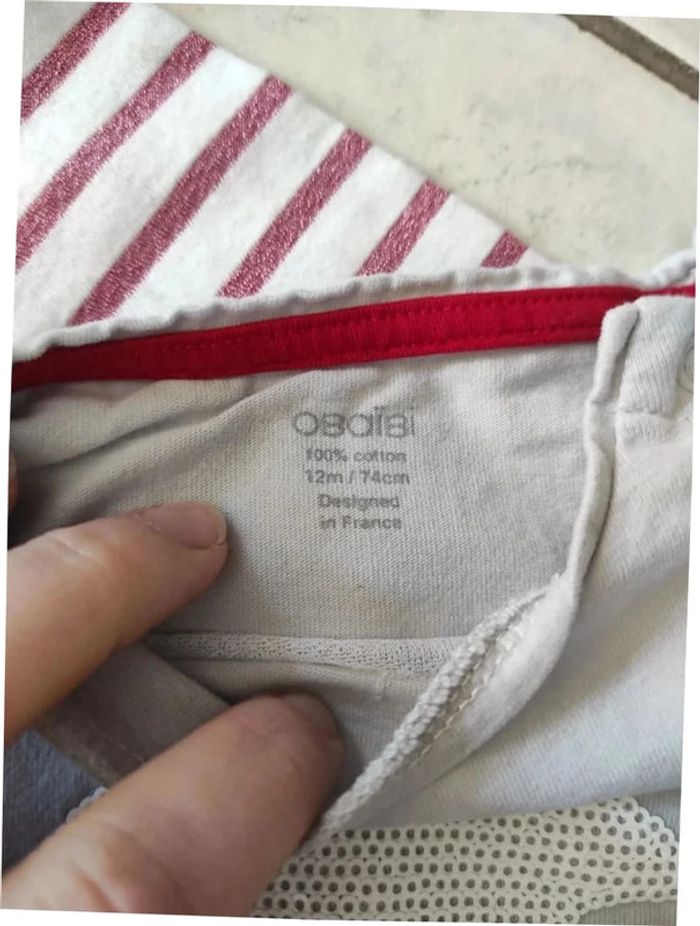 Lot 5 tee shirts manches longues 12mois - photo numéro 5