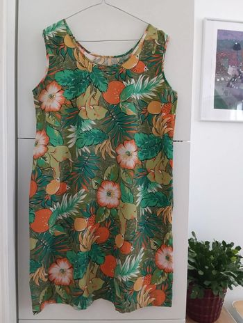 Robe droite vintage motif jungle