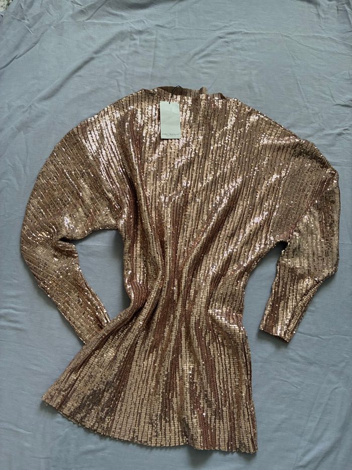 Robe occasion rose gold Zara taille M