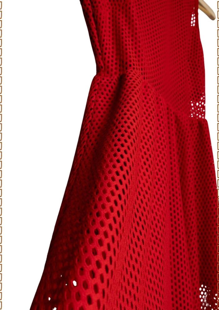 Robe rouge résille Sandro Paris Taille 38 - photo numéro 5
