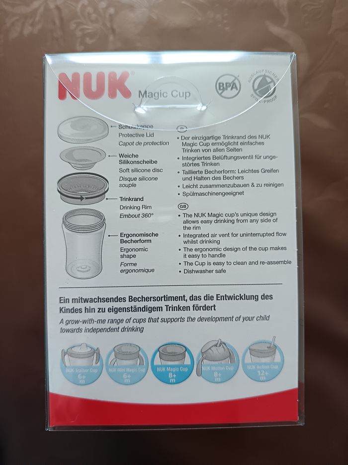 Tasse Verre Gobelet Nuk Magic Cup Hérisson Bleu 8+ M - photo numéro 2