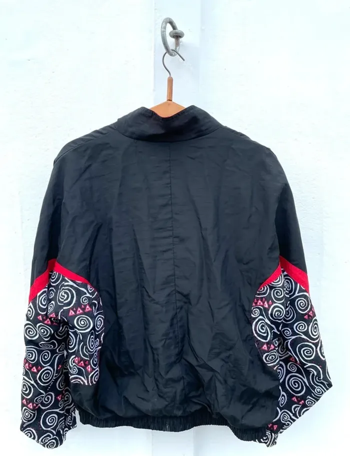Reebok vintage black red track jacket windbreaker Veste coupe-vent Womens Size L - photo numéro 9