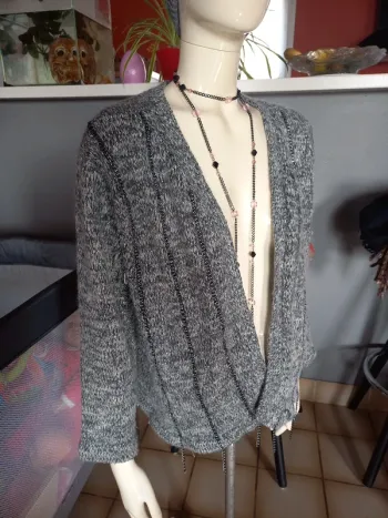 Gilet gris fantaisie T.U