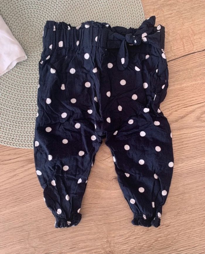 Ensemble fille pentalon leger/fluide a pois et t-shirt - 9mois - kiabi - photo numéro 7