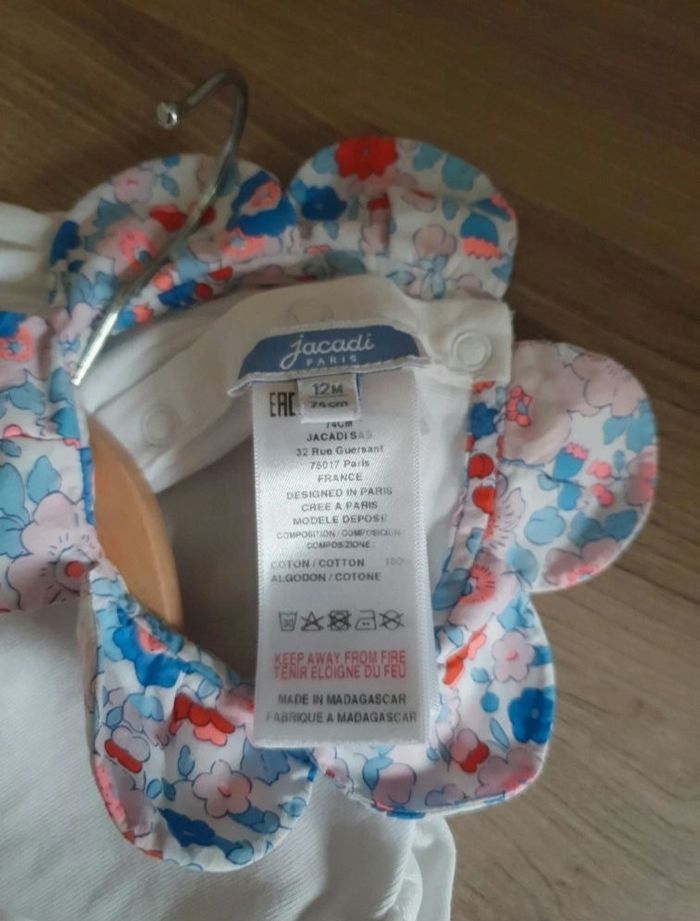 Ensemble barboteuse/body jacadi/liberty exclusif taille 12 mois. - photo numéro 7