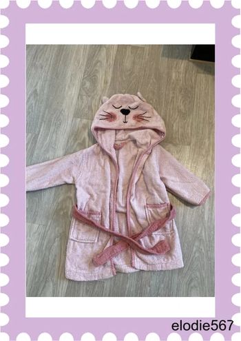 Peignoir de bain rose 18-24 mois