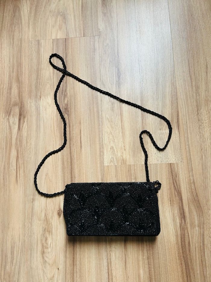 Sac de soirée perlé noir Style Vintage / Art Déco Boutique Indépendante - photo numéro 1