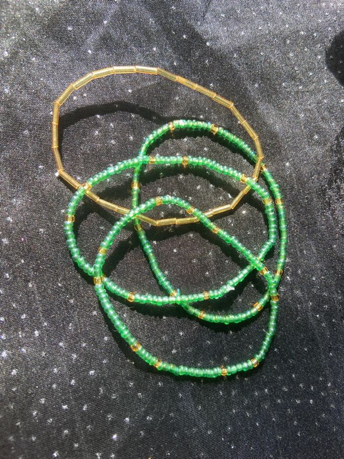 Bracelets verts dorés - photo numéro 2