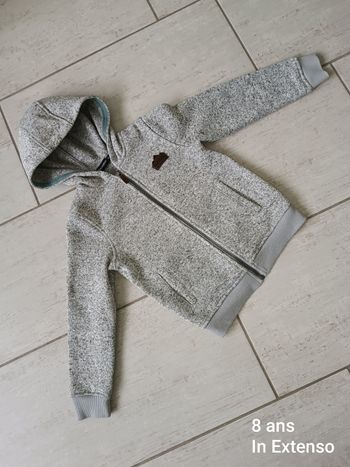 Gilet zippé à capuche garçon 8 ans in extenso