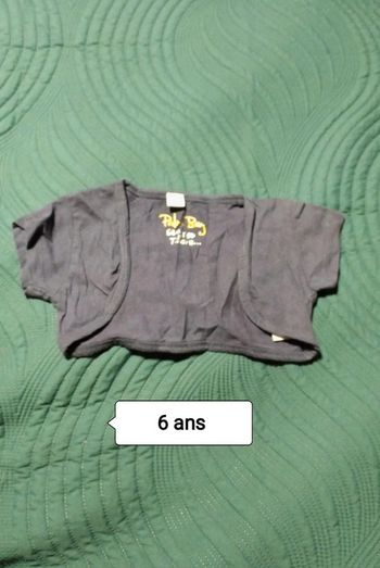 Gilet court bleu 6 ans