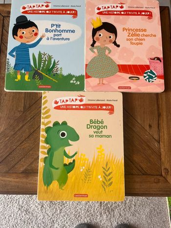 Lot de 3 livres tap tap - histoire qui t’invite à jouer
