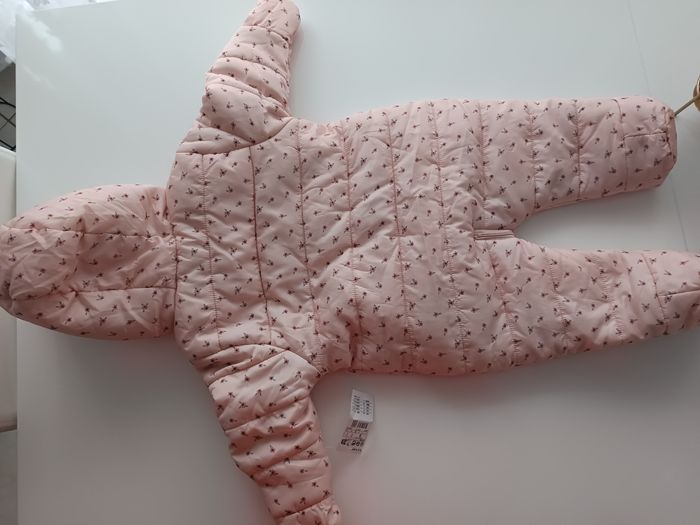Combinaison pilote bébé fille KIABI 9 mois – Rose à fleurs – Doublure polaire chaude – Hiver - photo numéro 3