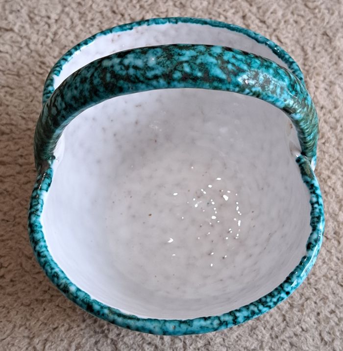 Petit panier en céramique aux décors fleuris - photo numéro 4