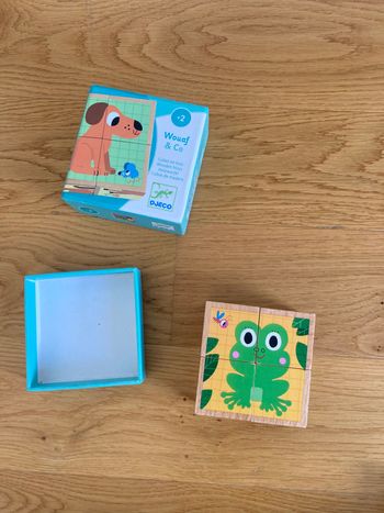 Djeco Waouf and co puzzle cube en bois