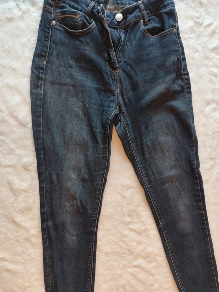 Jeans brut femme taille haute coupe droite bleu foncé marque breal taille 36 - photo numéro 2