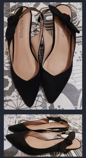 Escarpins à talons ouverts, noeuds sur les côtés extérieurs